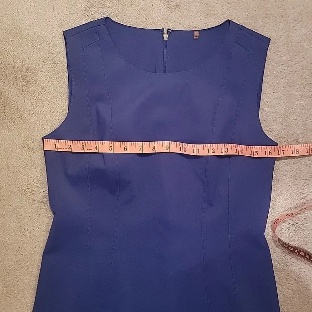 Elie Tahari Elegant Blue Sleeveless Dress Sz 8 - Picture 5 of 9